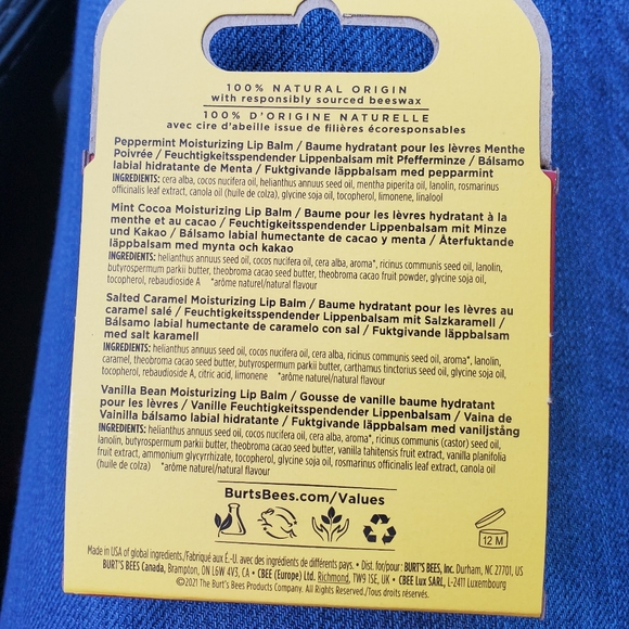 :1pk limited edition burts bees lip gloss peppermint mint cocoa salted caramel - Picture 4 of 4